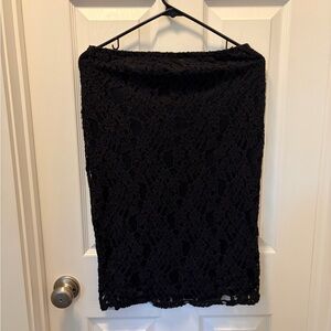 Xhilaration Black Lace-Overlay Pencil Skirt